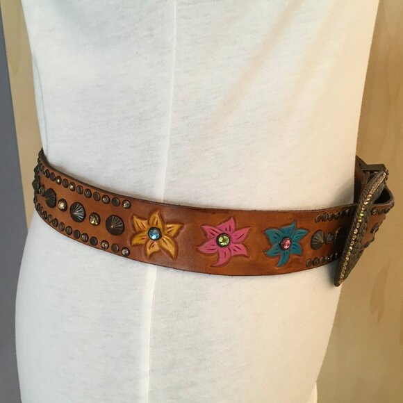 RN Design Brown Rhinestone Belt - Size S-M main image 8